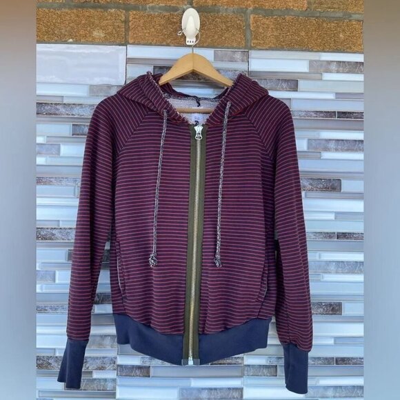 NSF Stripes Print Zip Up Jacketsmall